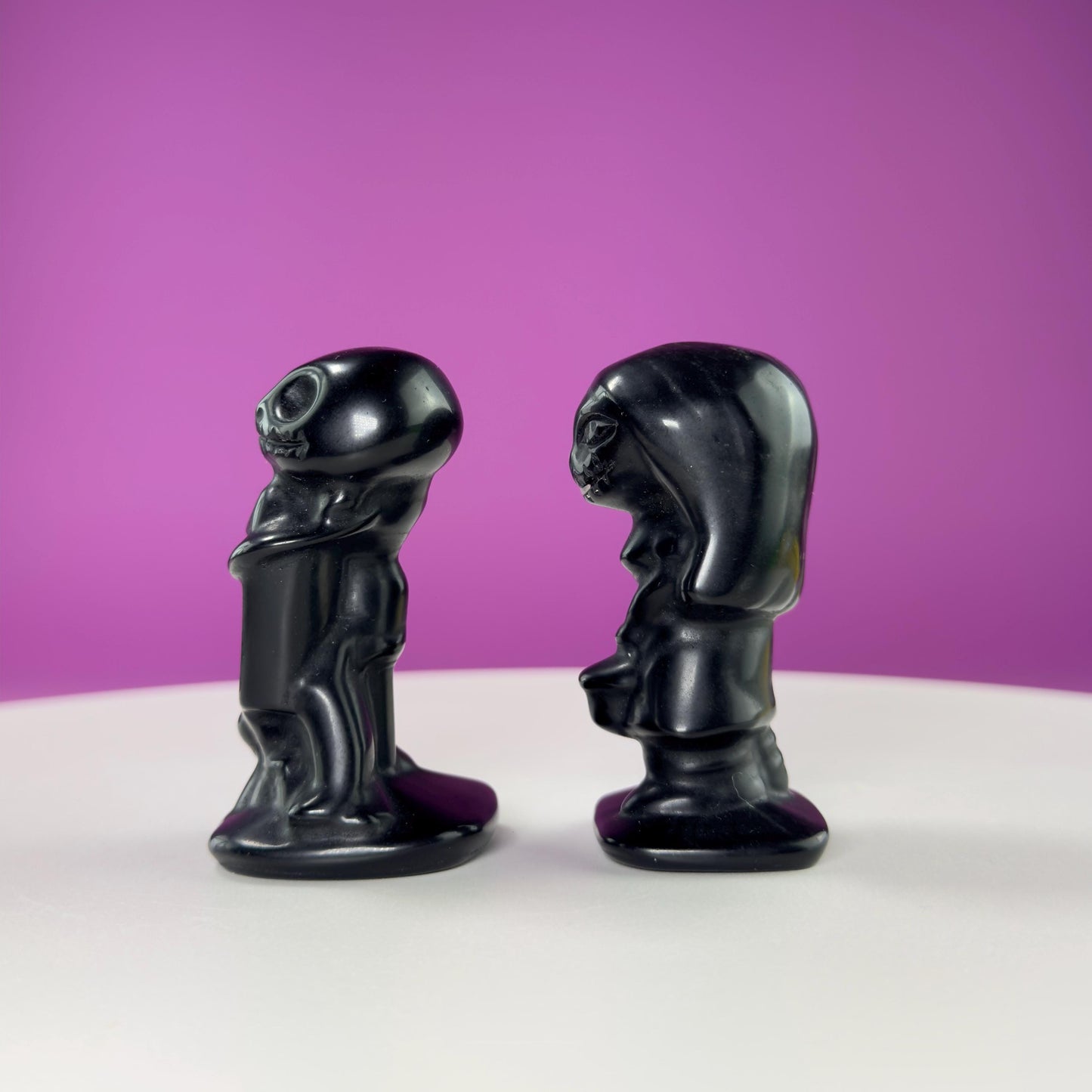 Black Obsidian Jack and Sally Carving