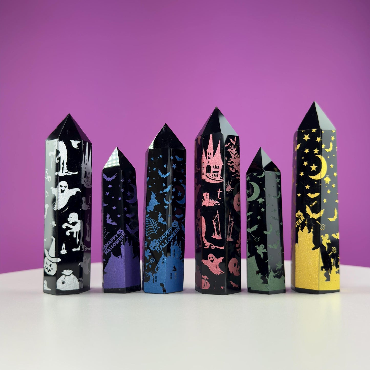 Black Obsidian Tower with Halloween Graphics