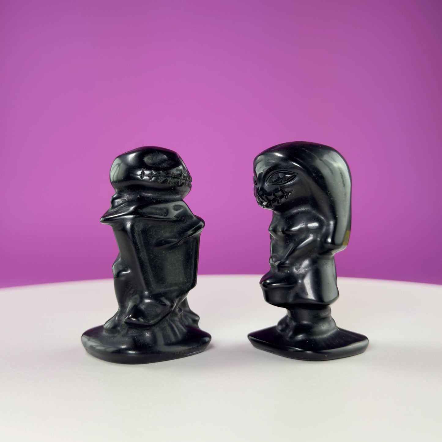 Black Obsidian Jack and Sally Carving