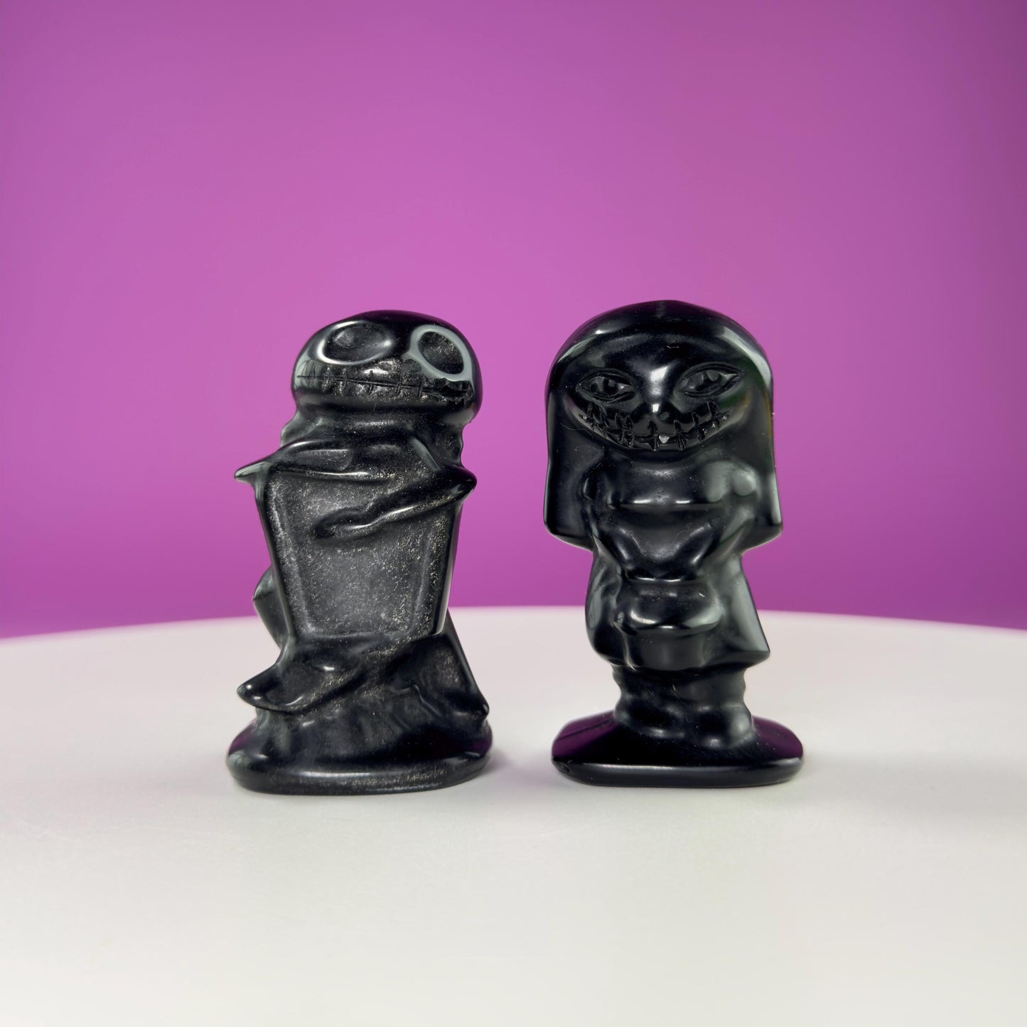 Black Obsidian Jack and Sally Carving