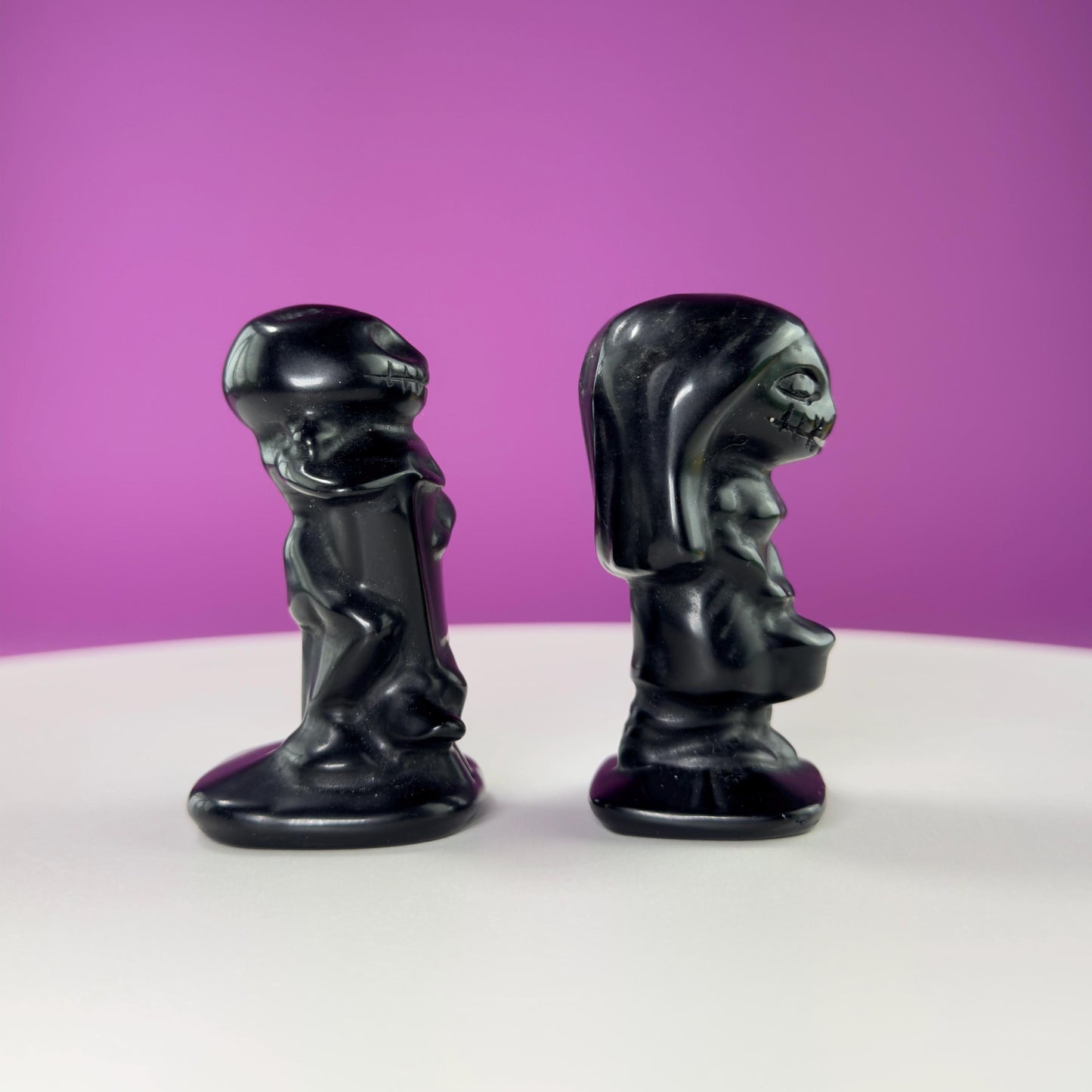 Black Obsidian Jack and Sally Carving