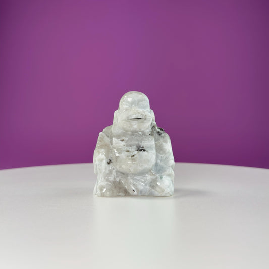 Rainbow Moonstone Buddha Carving