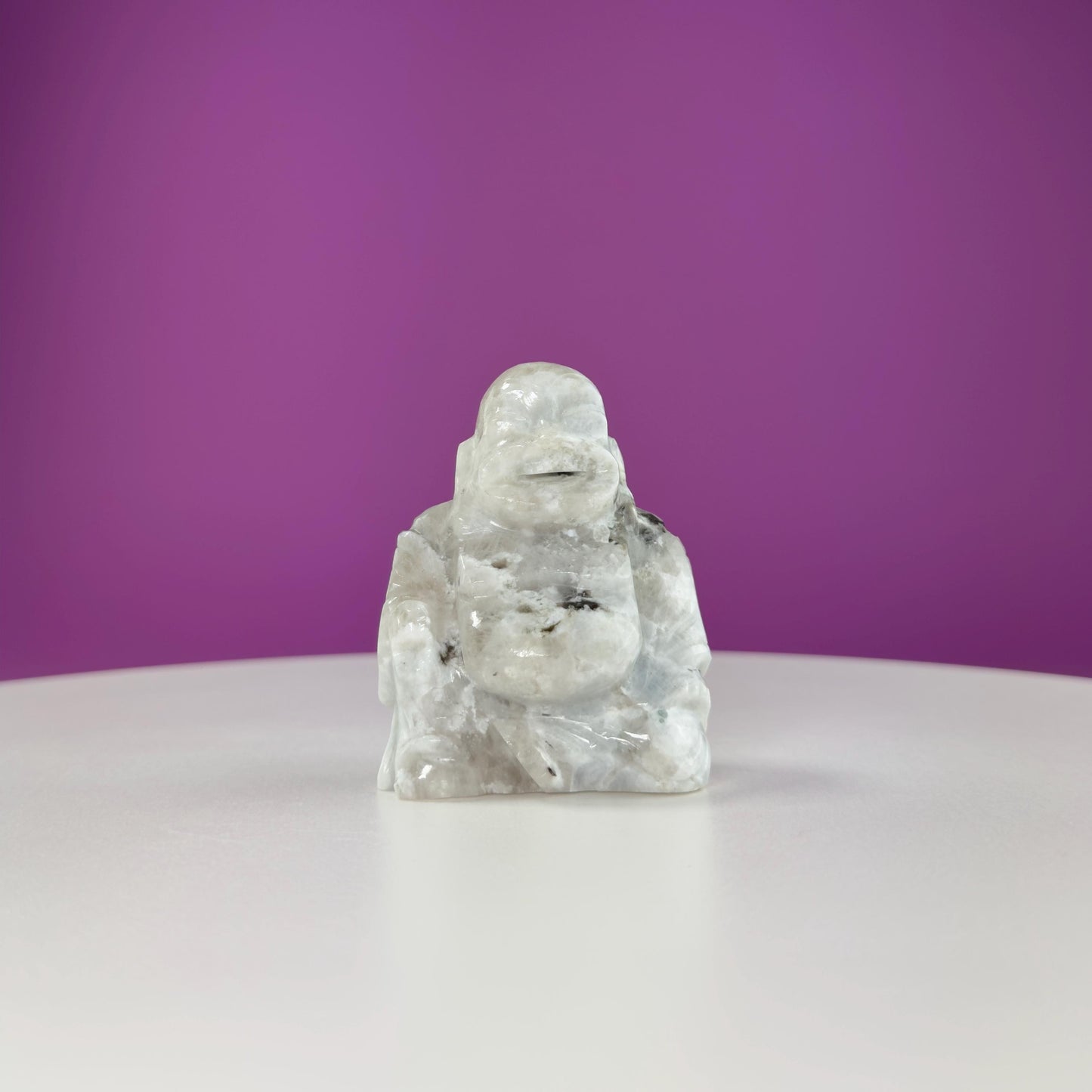 Rainbow Moonstone Buddha Carving