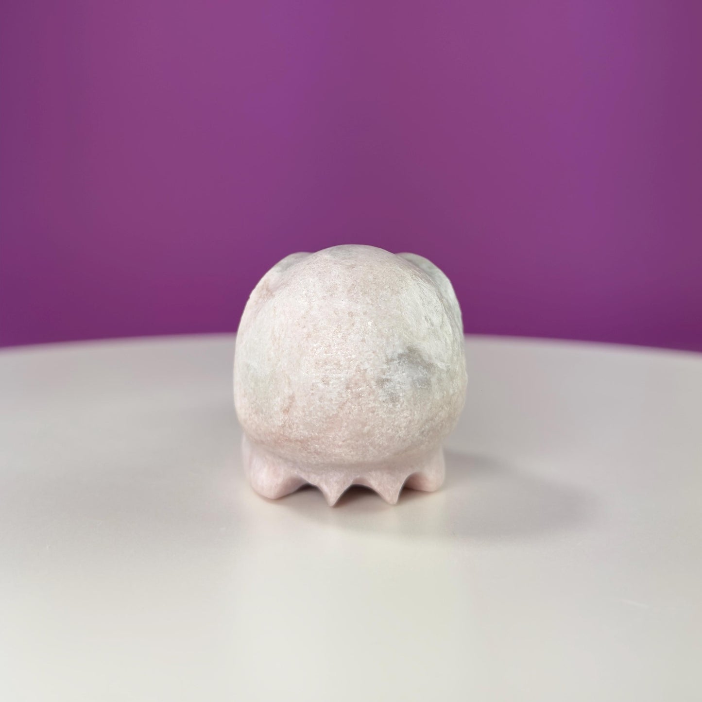 Pink Opal Raven Skull Carving