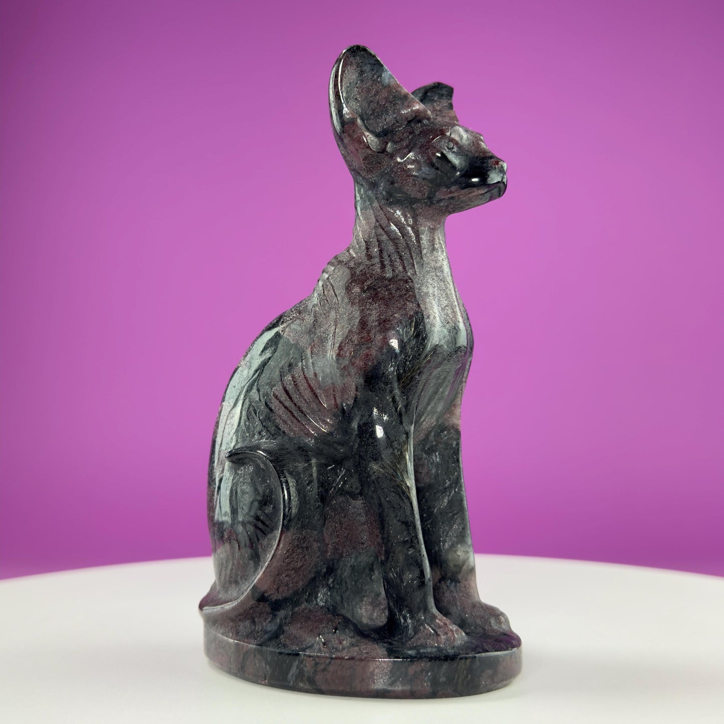 Garnet Egyptian Sphynx Cat Carving