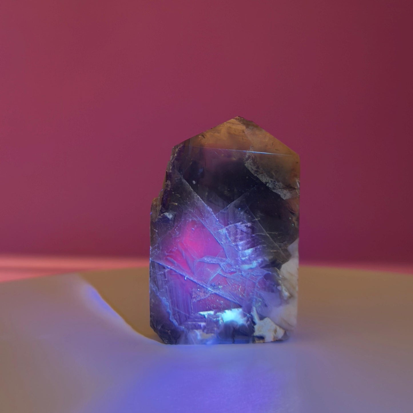 Black Rose Fluorite Slab, UV Reactive