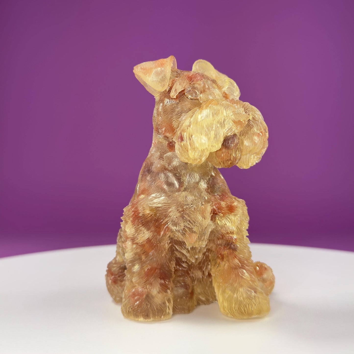 Carnelian Schnauzer Resin Carving