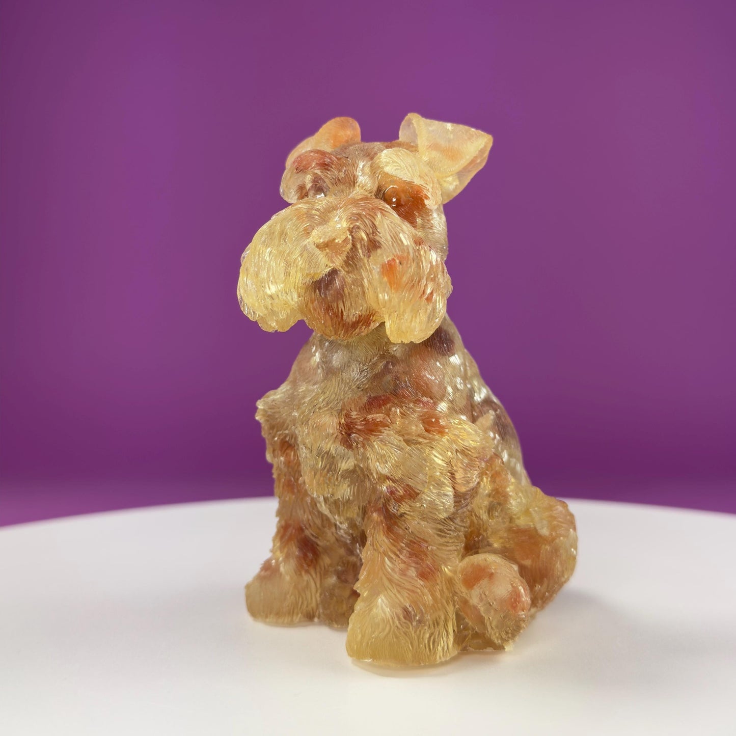 Carnelian Schnauzer Resin Carving