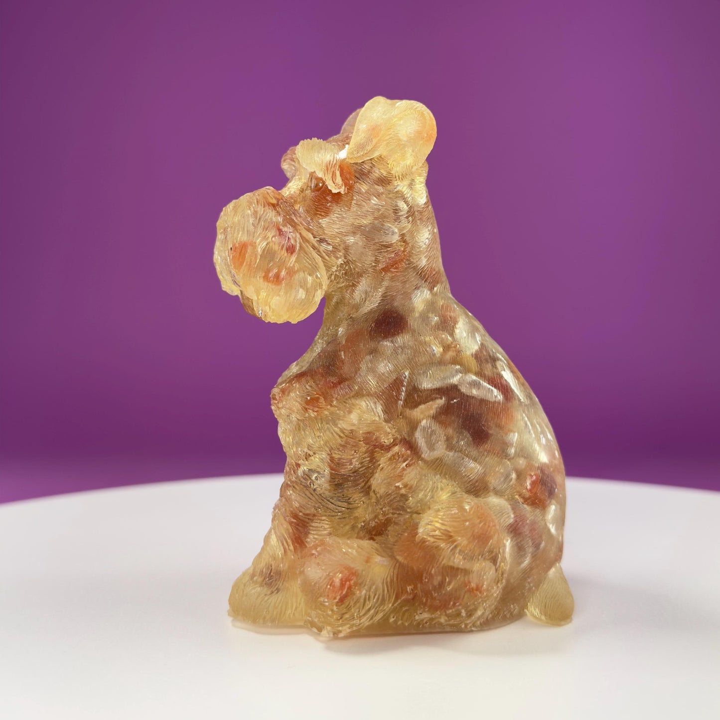Carnelian Schnauzer Resin Carving