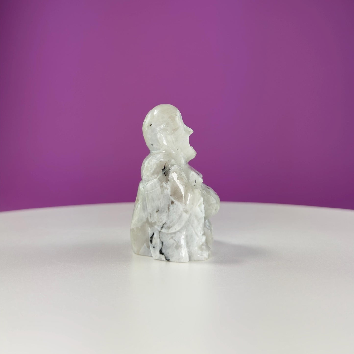 Rainbow Moonstone Buddha Carving