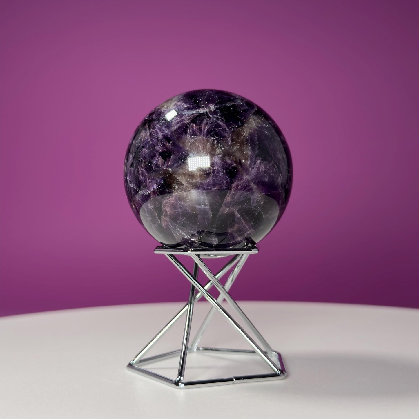 Super Seven Sphere (Brazil) (Includes Decorative Silver Spiral Stand)