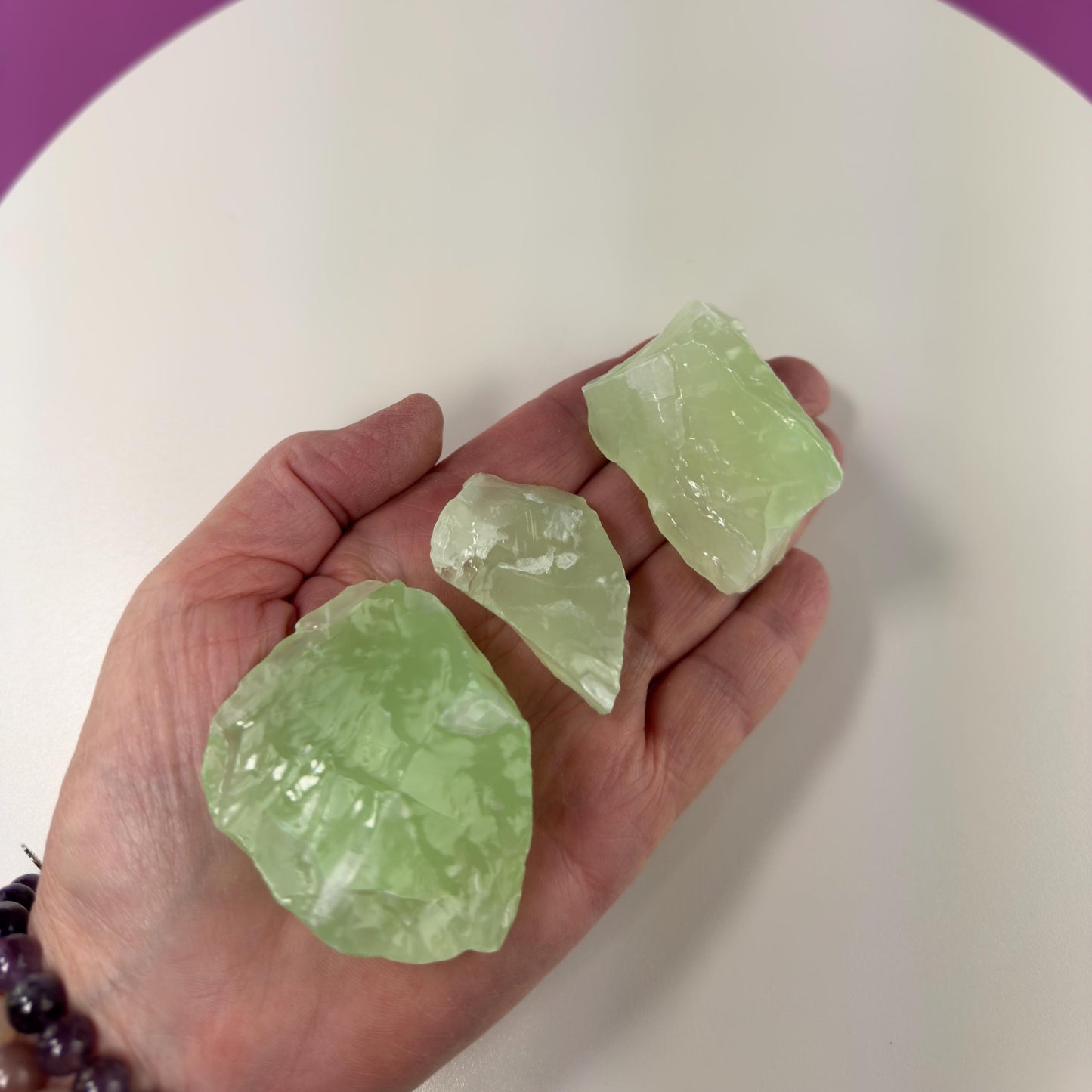 Green Calcite Rough Stones