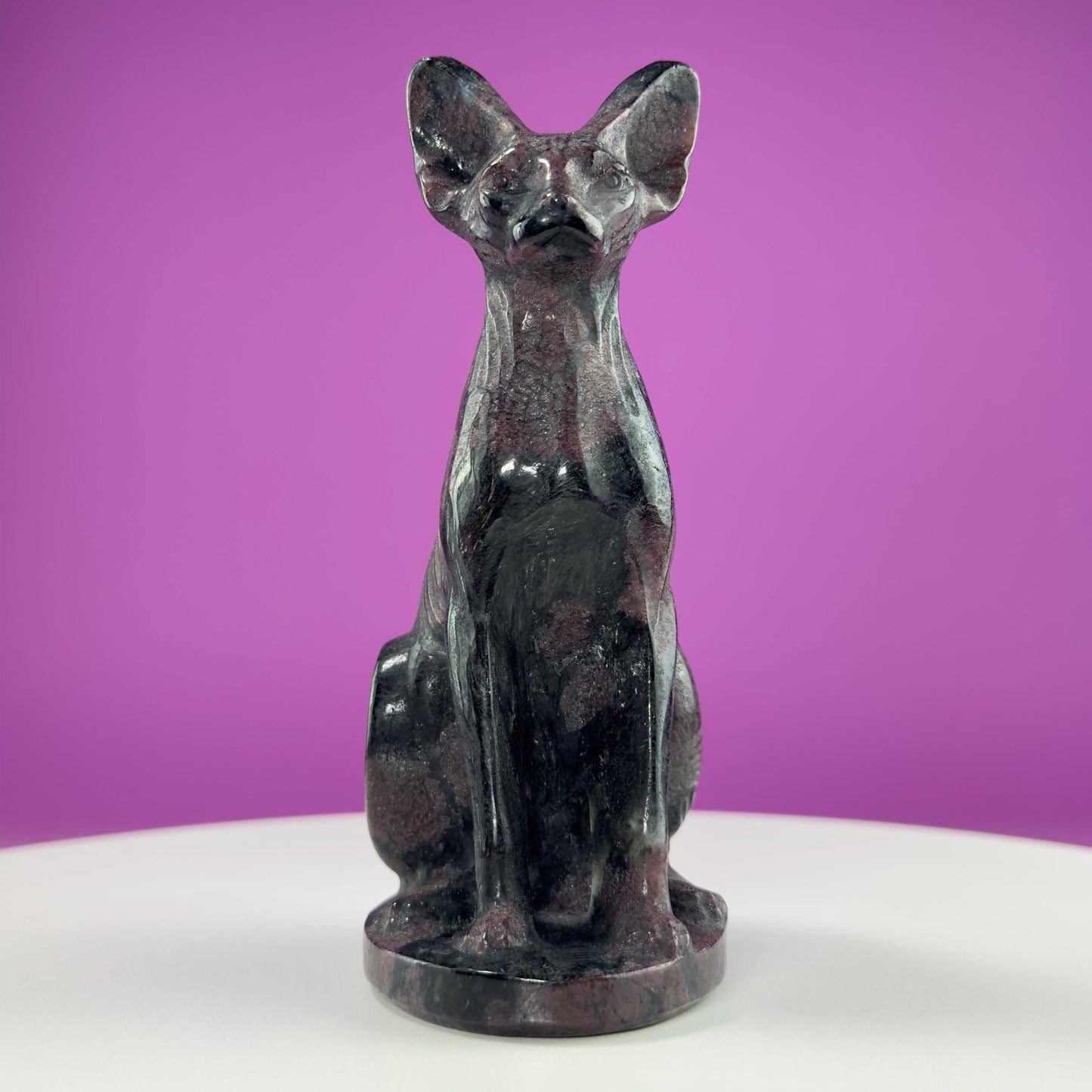 Garnet Egyptian Sphynx Cat Carving