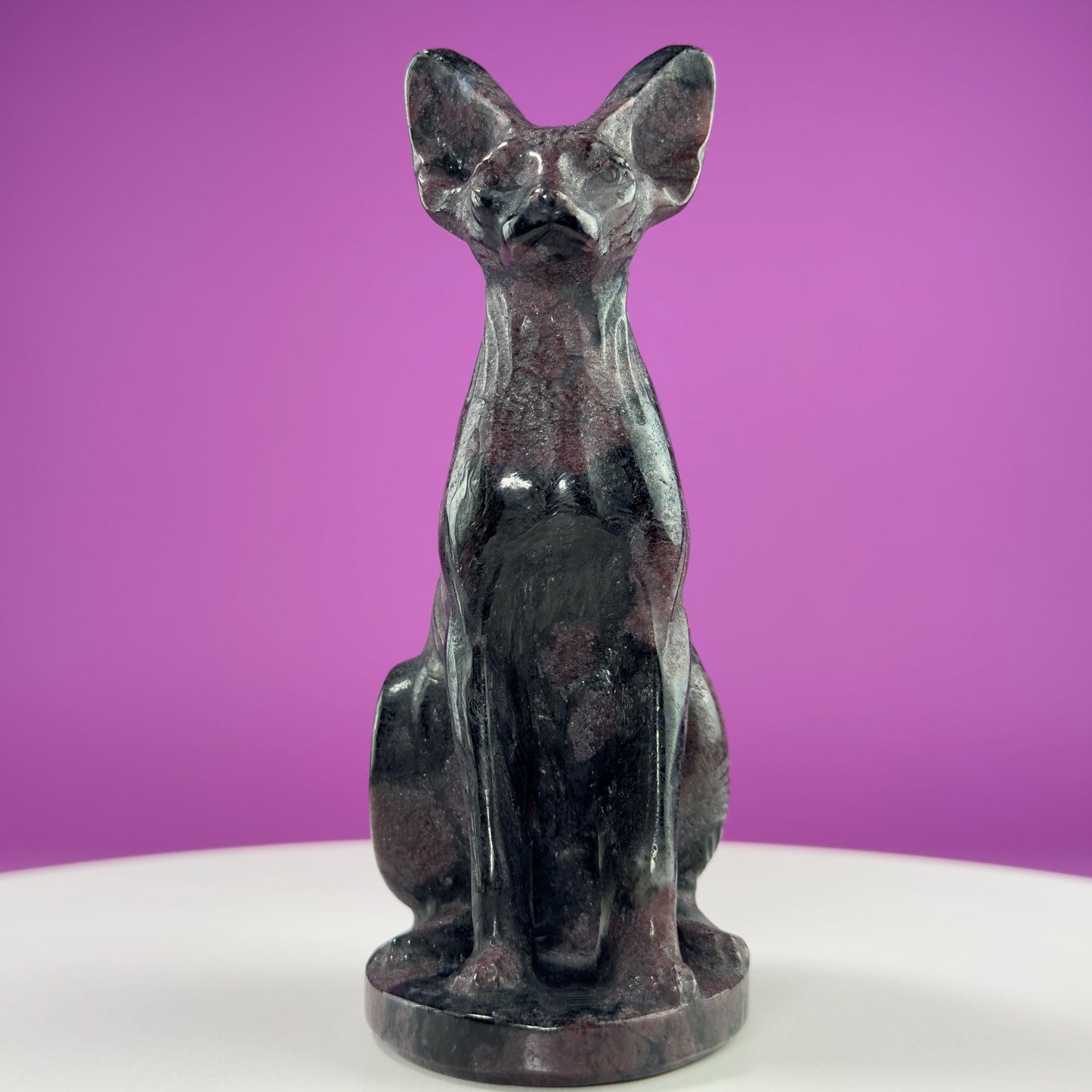 Garnet Egyptian Sphynx Cat Carving