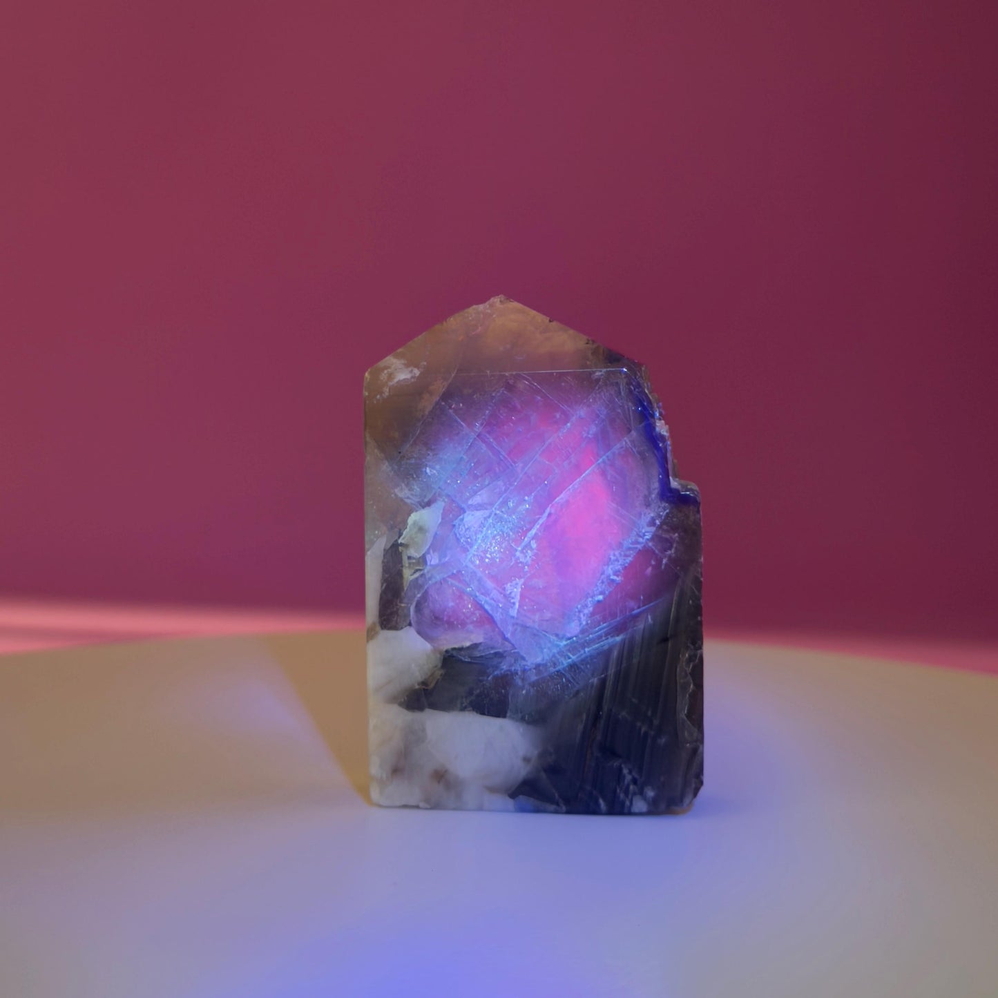 Black Rose Fluorite Slab, UV Reactive