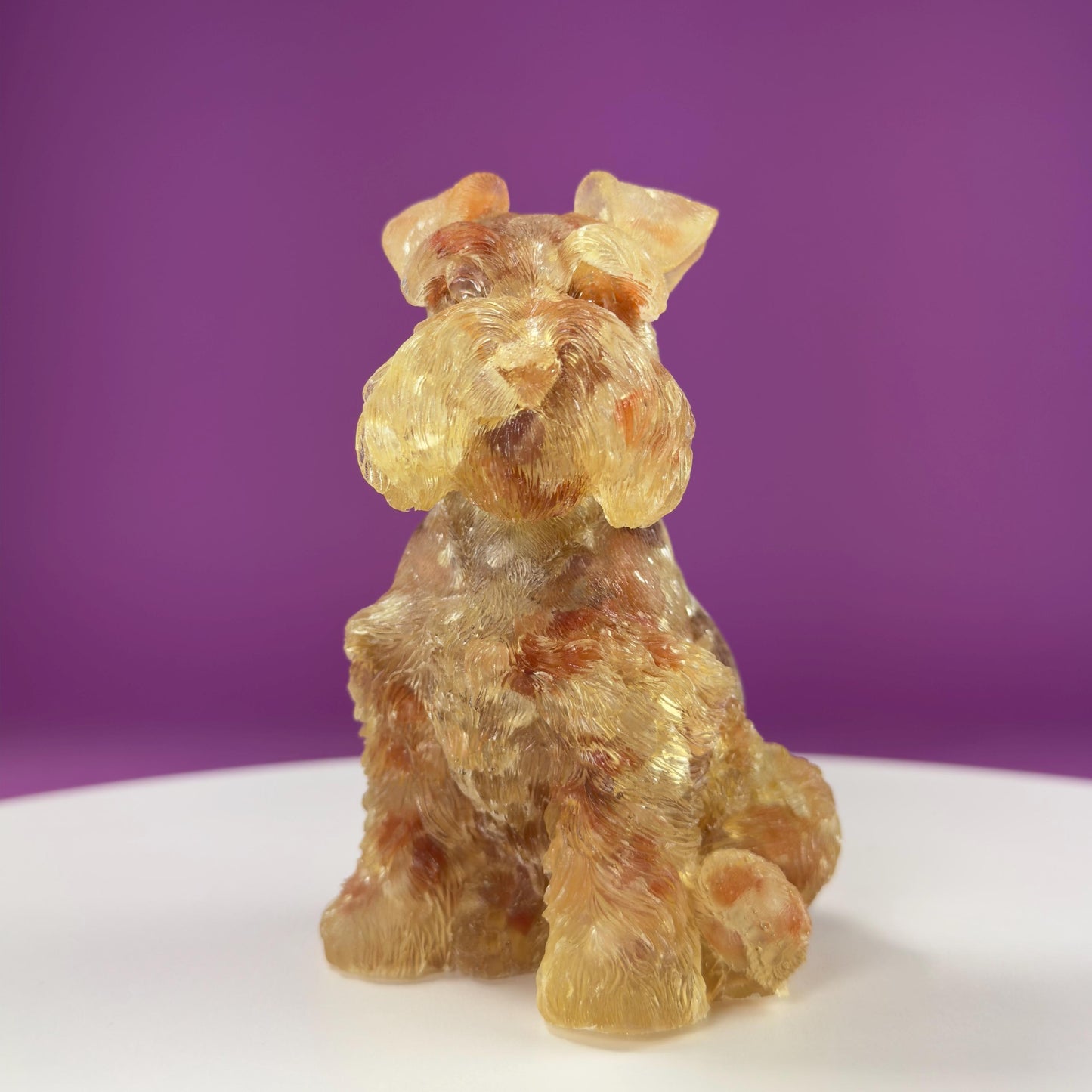 Carnelian Schnauzer Resin Carving