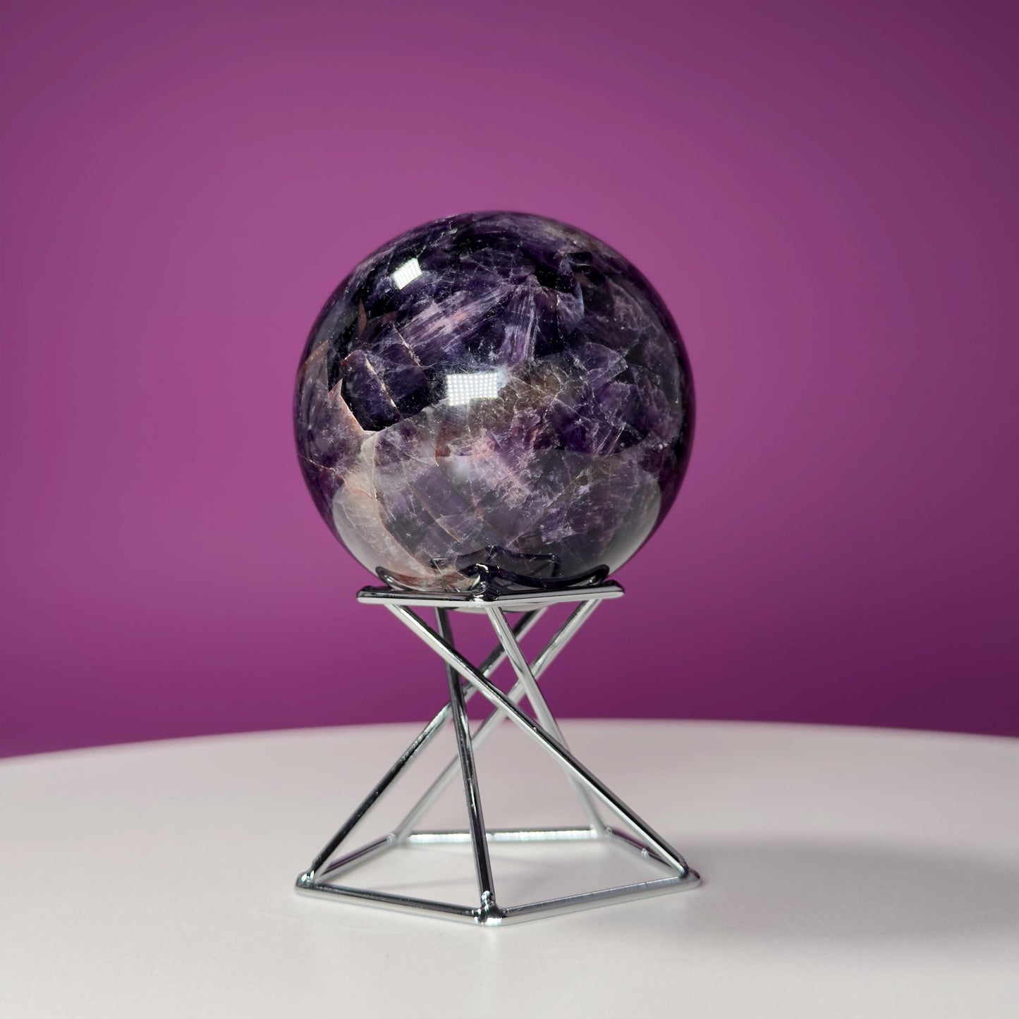 Super Seven Sphere (Brazil) (Includes Decorative Silver Spiral Stand)