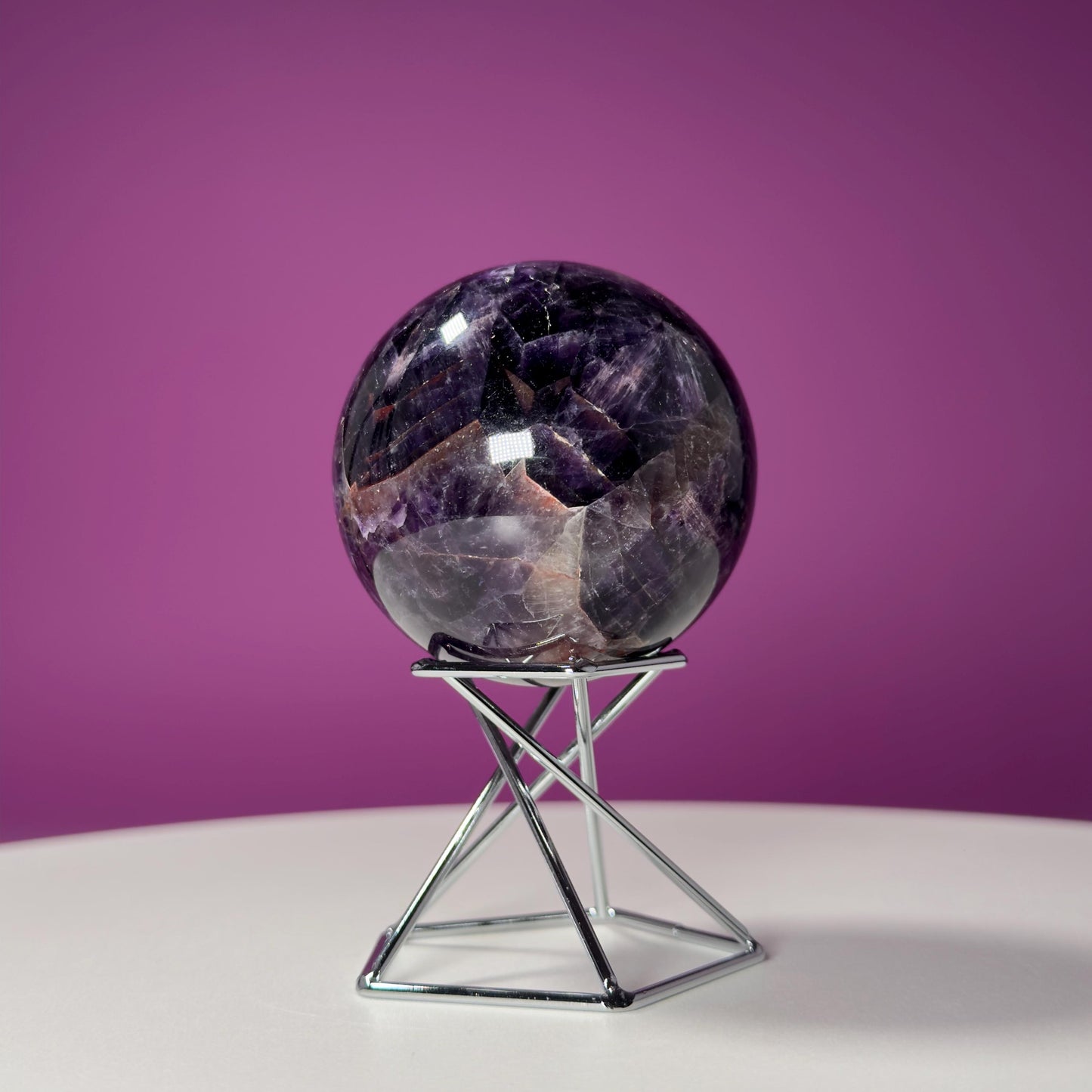 Super Seven Sphere (Brazil) (Includes Decorative Silver Spiral Stand)