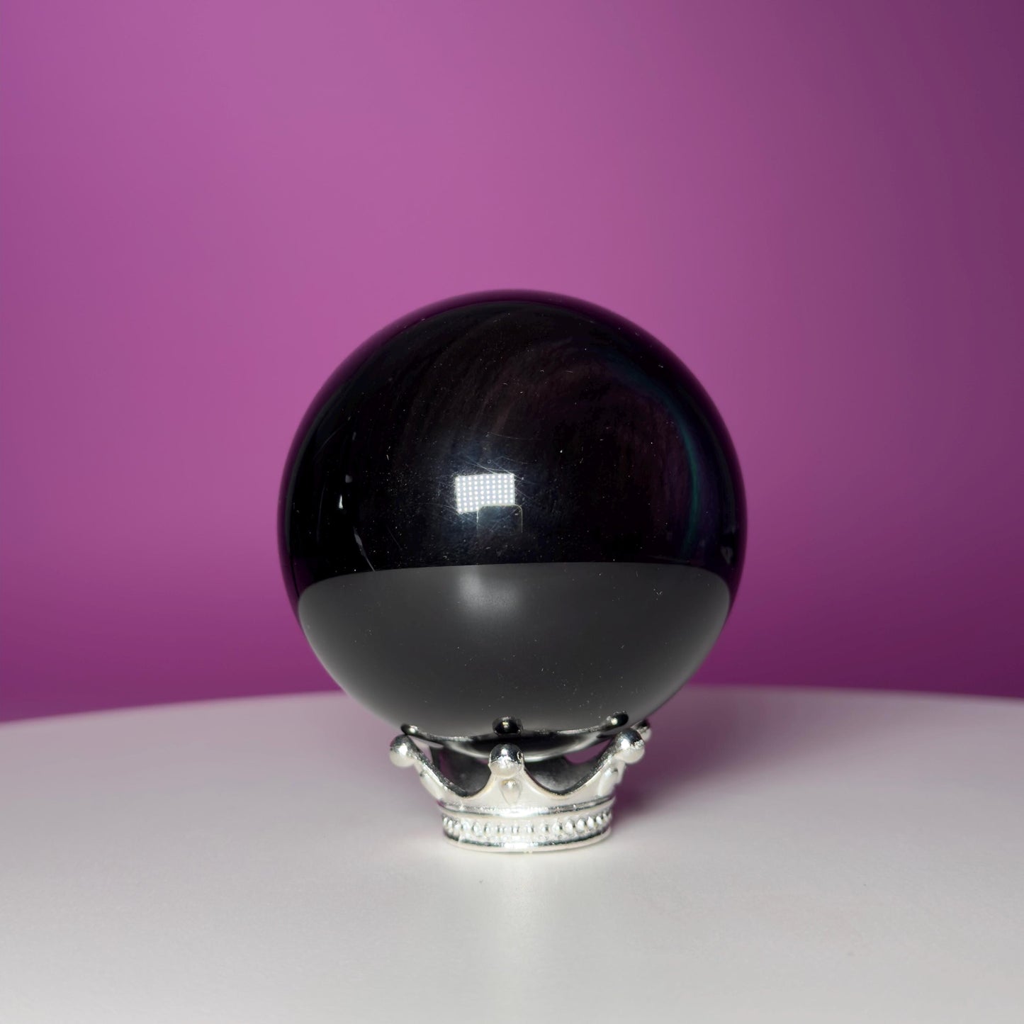 Rainbow Obsidian Sphere (Includes Silver Stand)