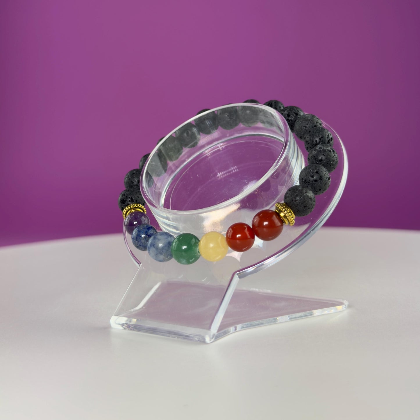 Lava Chakra Bracelet-8 Millimeter Beads