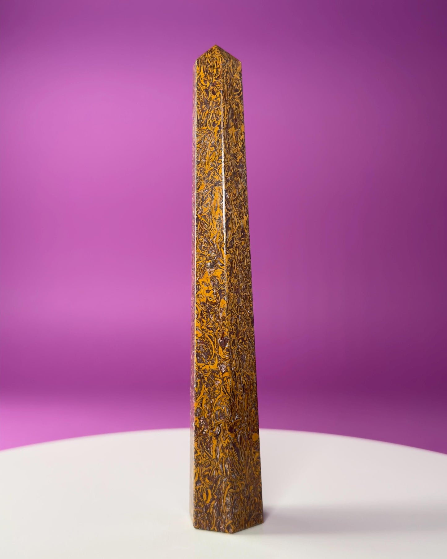 Calligraphy Jasper Tower | Script Stone Crystal Point | Grounding Healing Crystal | Meditation Decor Gift