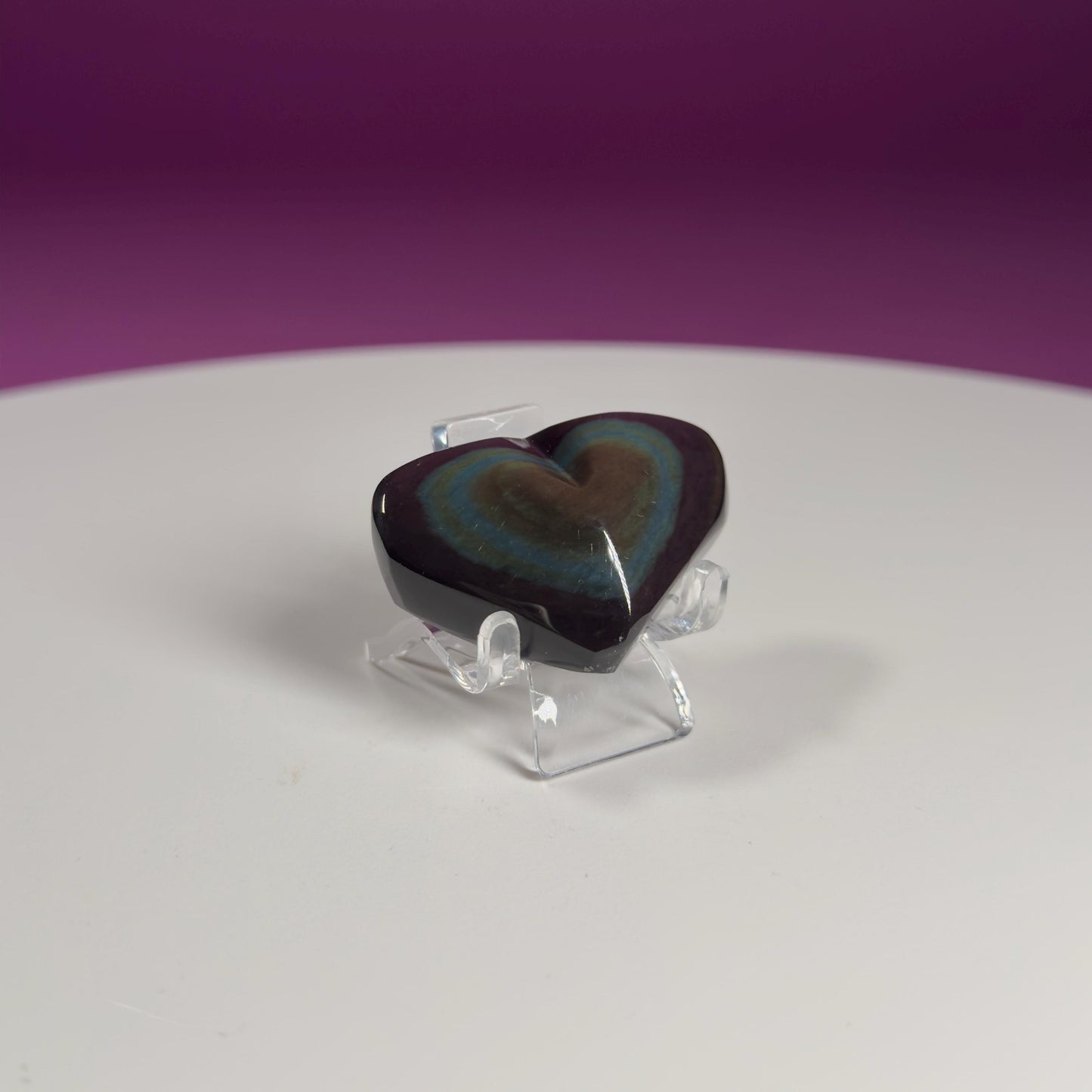Mini Rainbow Obsidian Heart Carving (Mexico)