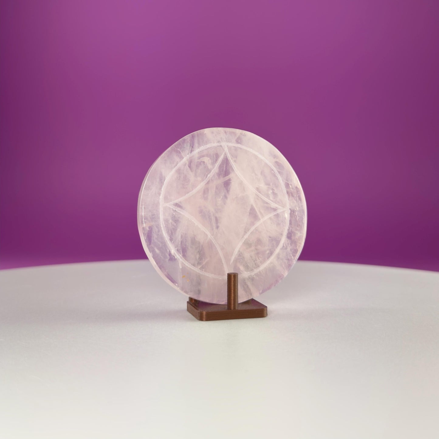 Rose Quartz Money Coin Love & Abundance Crystal Heart Chakra Prosperity Stone