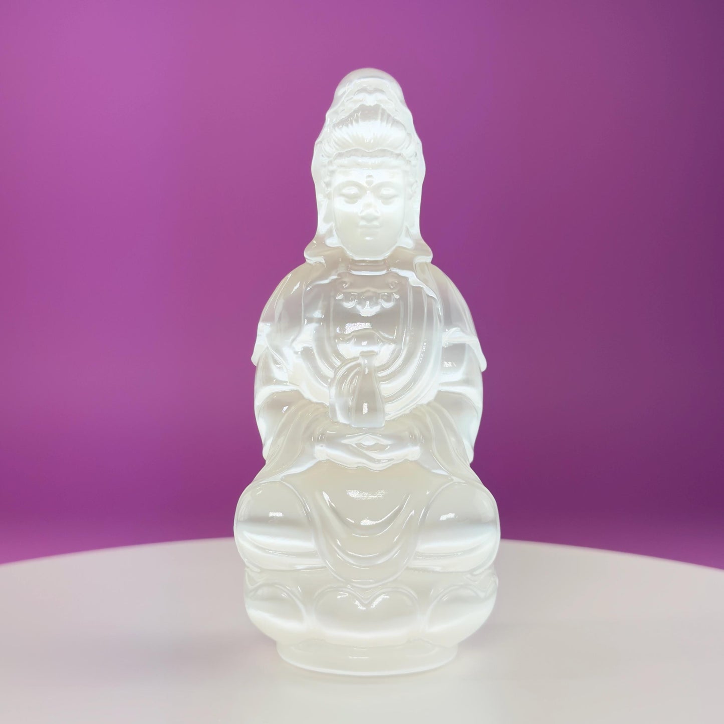 Selenite Guanyin – 455g Crystal Goddess of Compassion