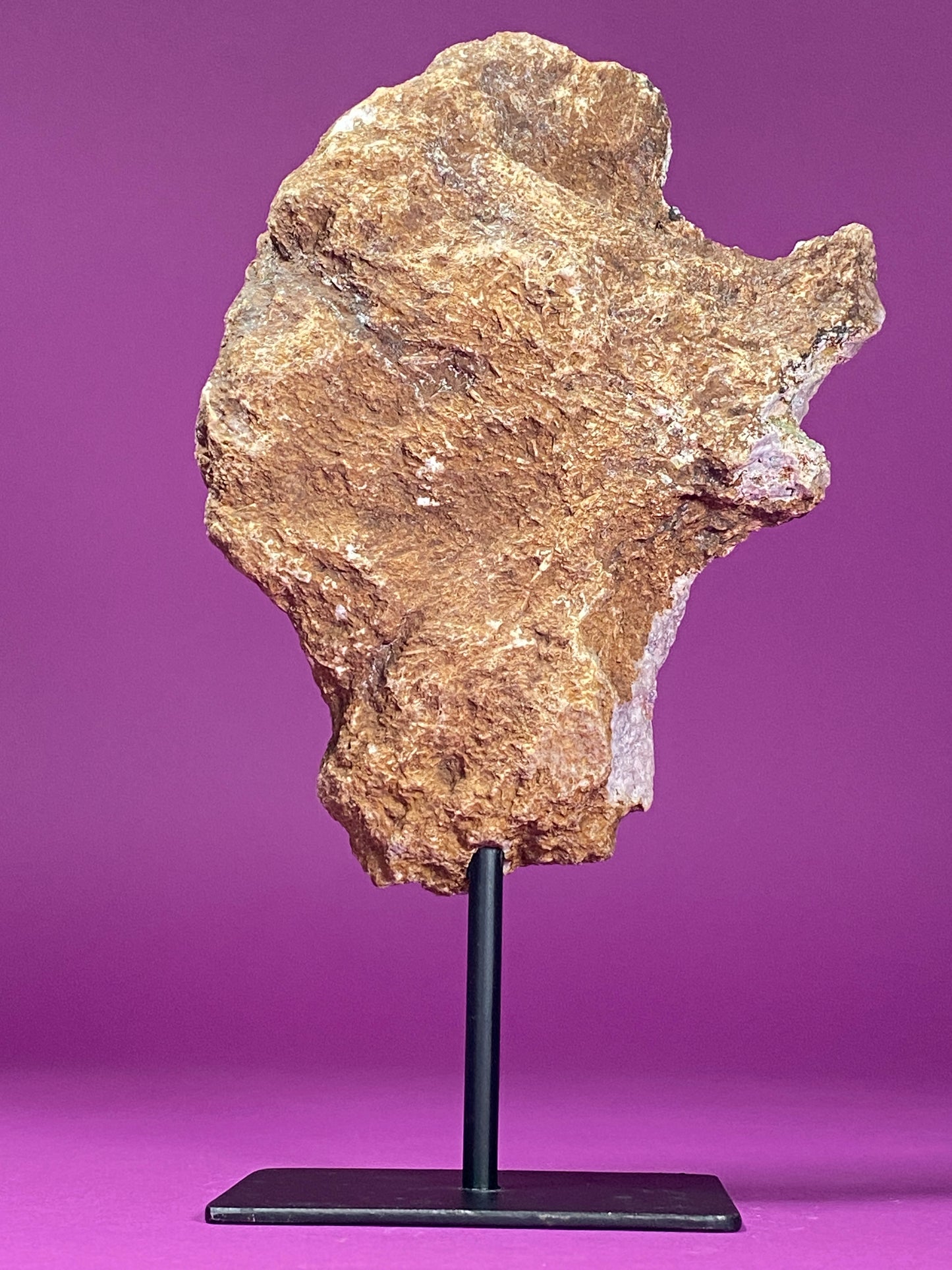 Pink Amethyst on Black Metal Stand