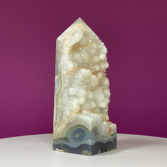 Agate Druzy Tower