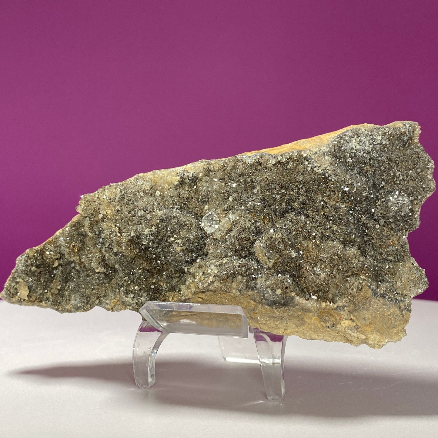 Herkimer Diamond Quartz Cluster (New York) (Includes Acrylic Stand)