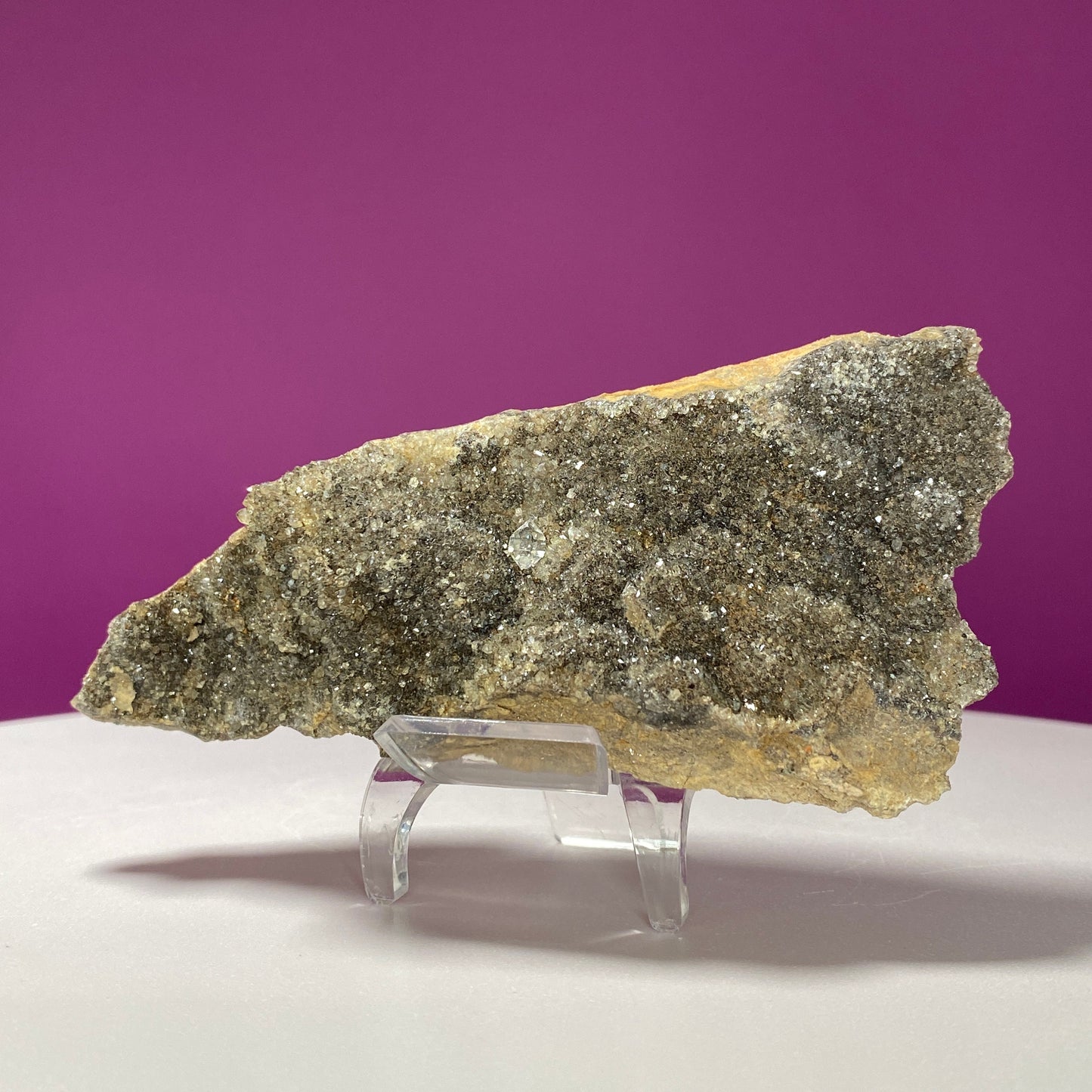 Herkimer Diamond Quartz Cluster (New York) (Includes Acrylic Stand)