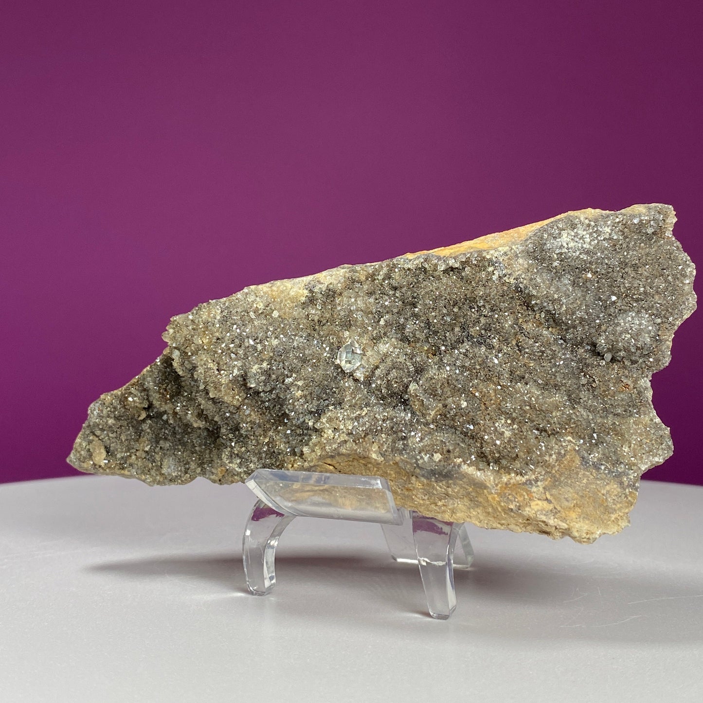 Herkimer Diamond Quartz Cluster (New York) (Includes Acrylic Stand)