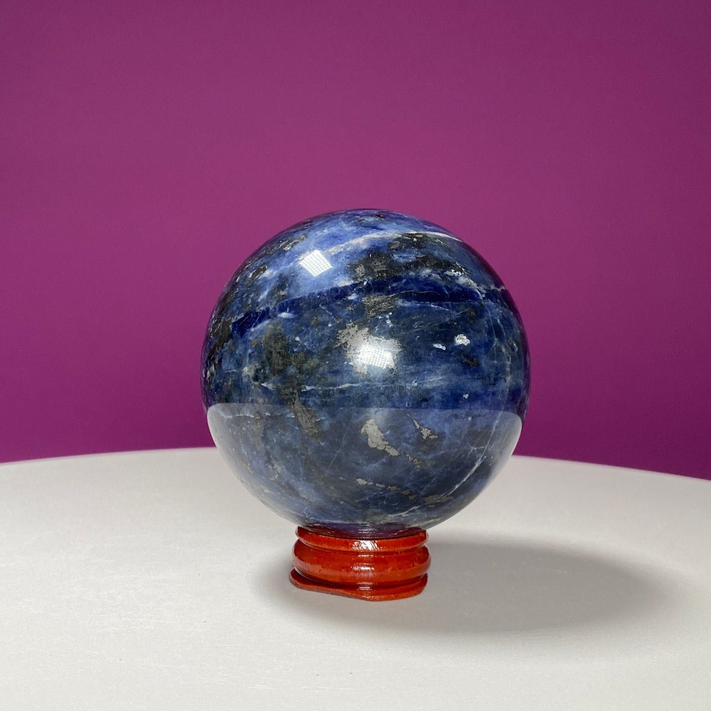 Sodalite Sphere (Includes Wood Stand)