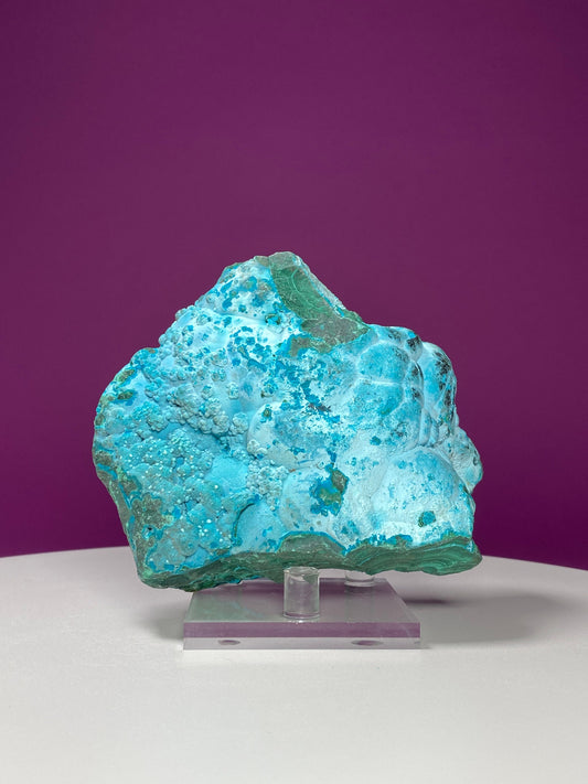 Chrysocolla Malachite Specimen, Collector Specimen (Includes Acrylic Stand)