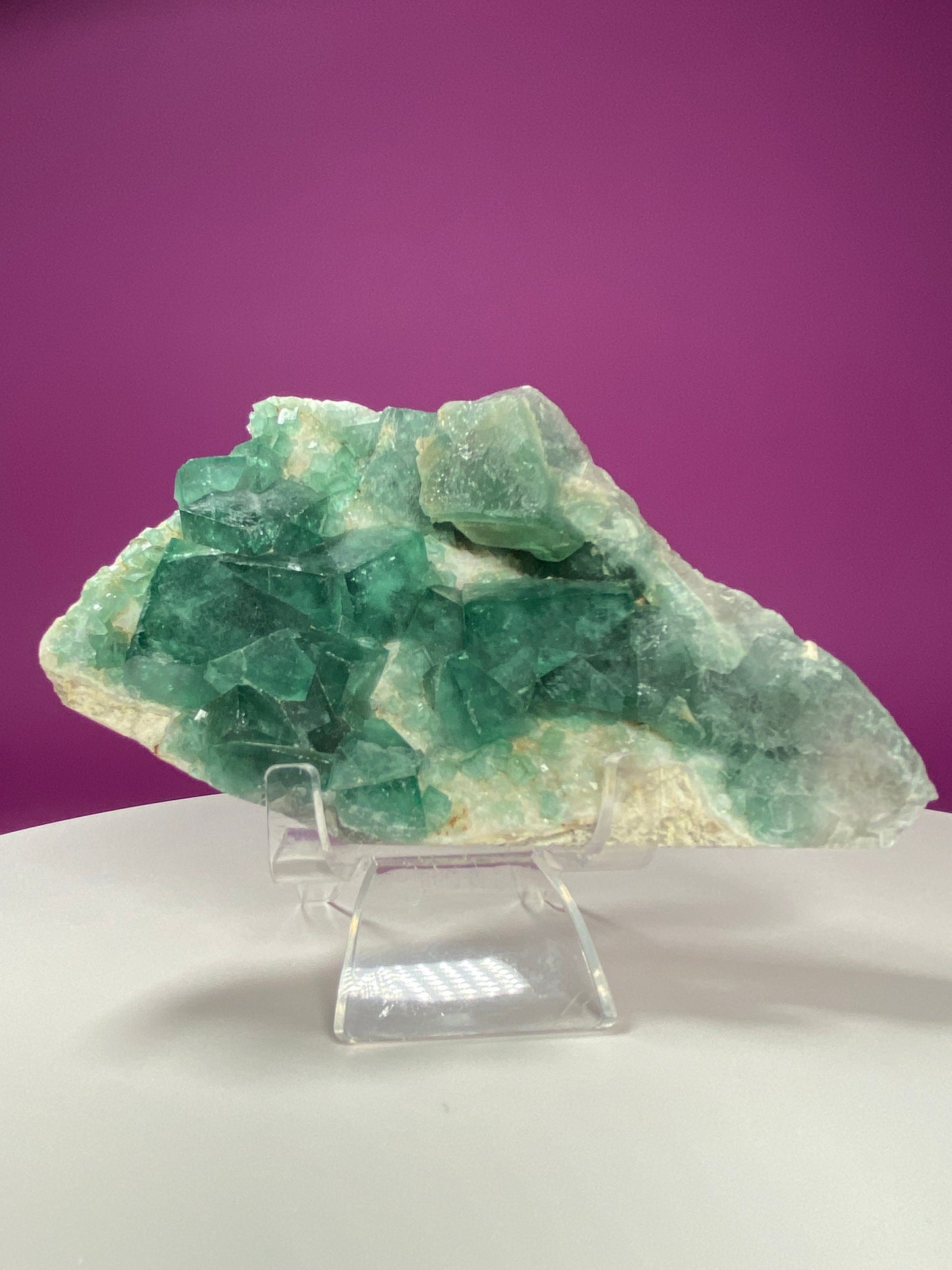 Green Fluorite Cube Cluster (Includes Acrylic Stand)