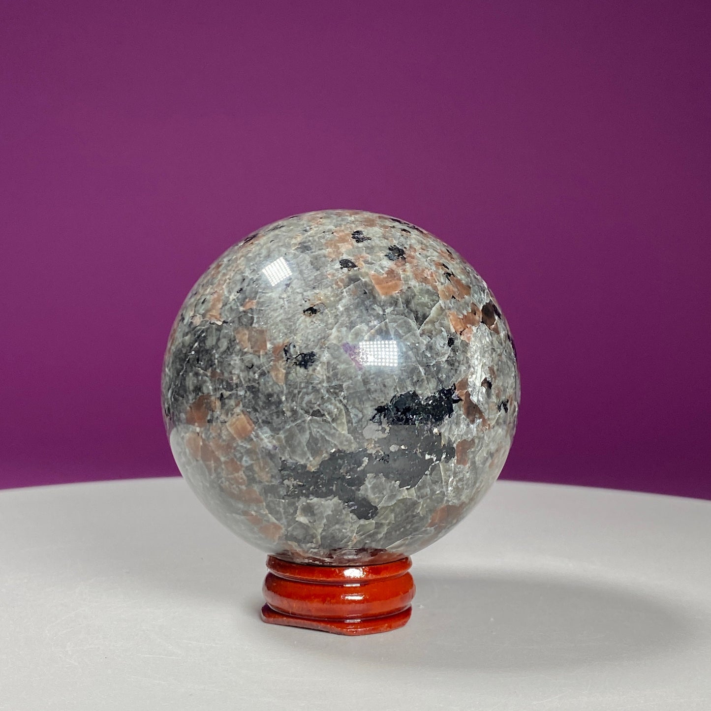 Yooperlite Sphere (Includes Wood Stand)