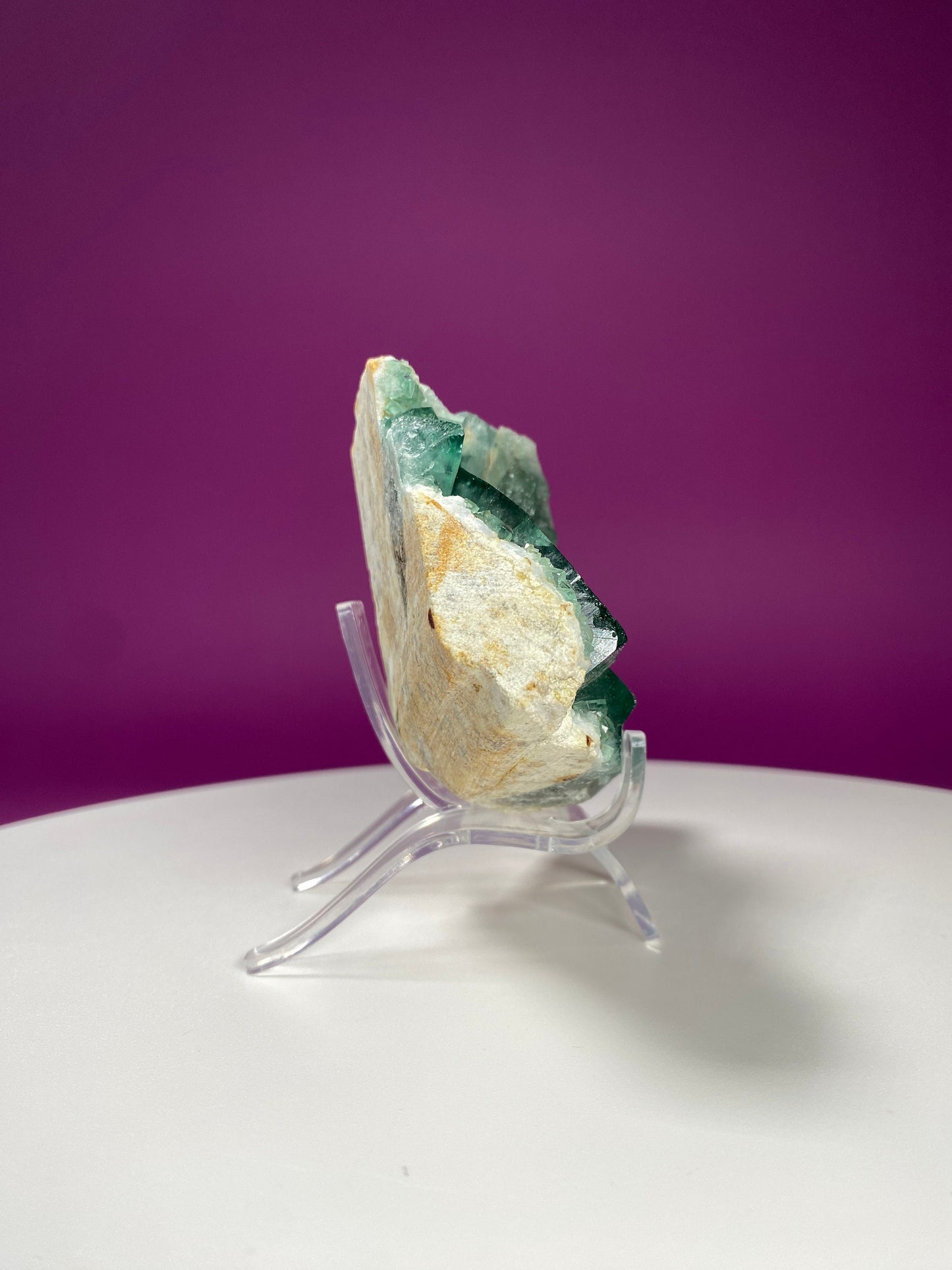 Green Fluorite Cube Cluster (Includes Acrylic Stand)