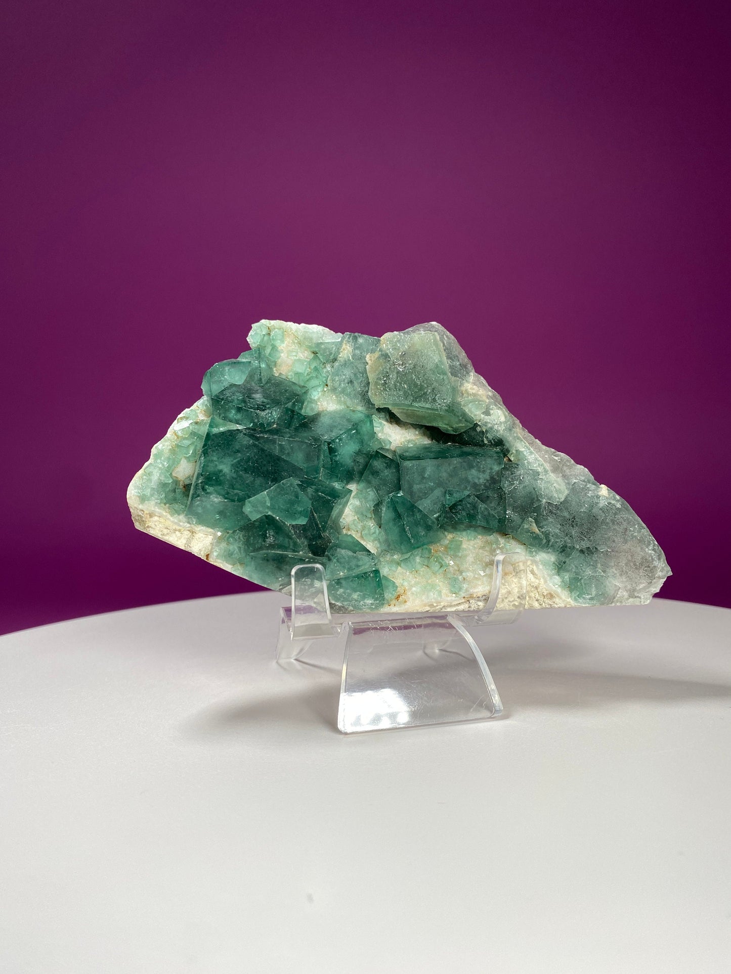 Green Fluorite Cube Cluster (Includes Acrylic Stand)