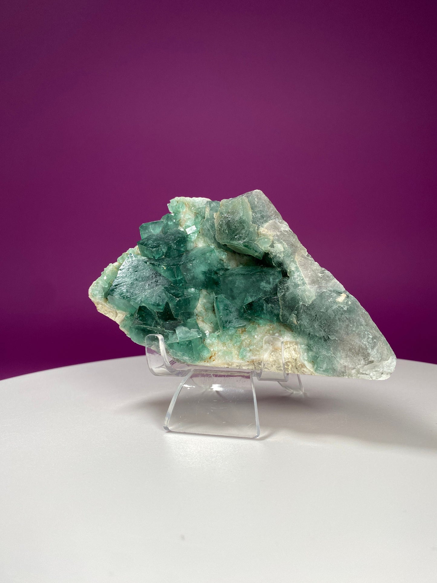 Green Fluorite Cube Cluster (Includes Acrylic Stand)