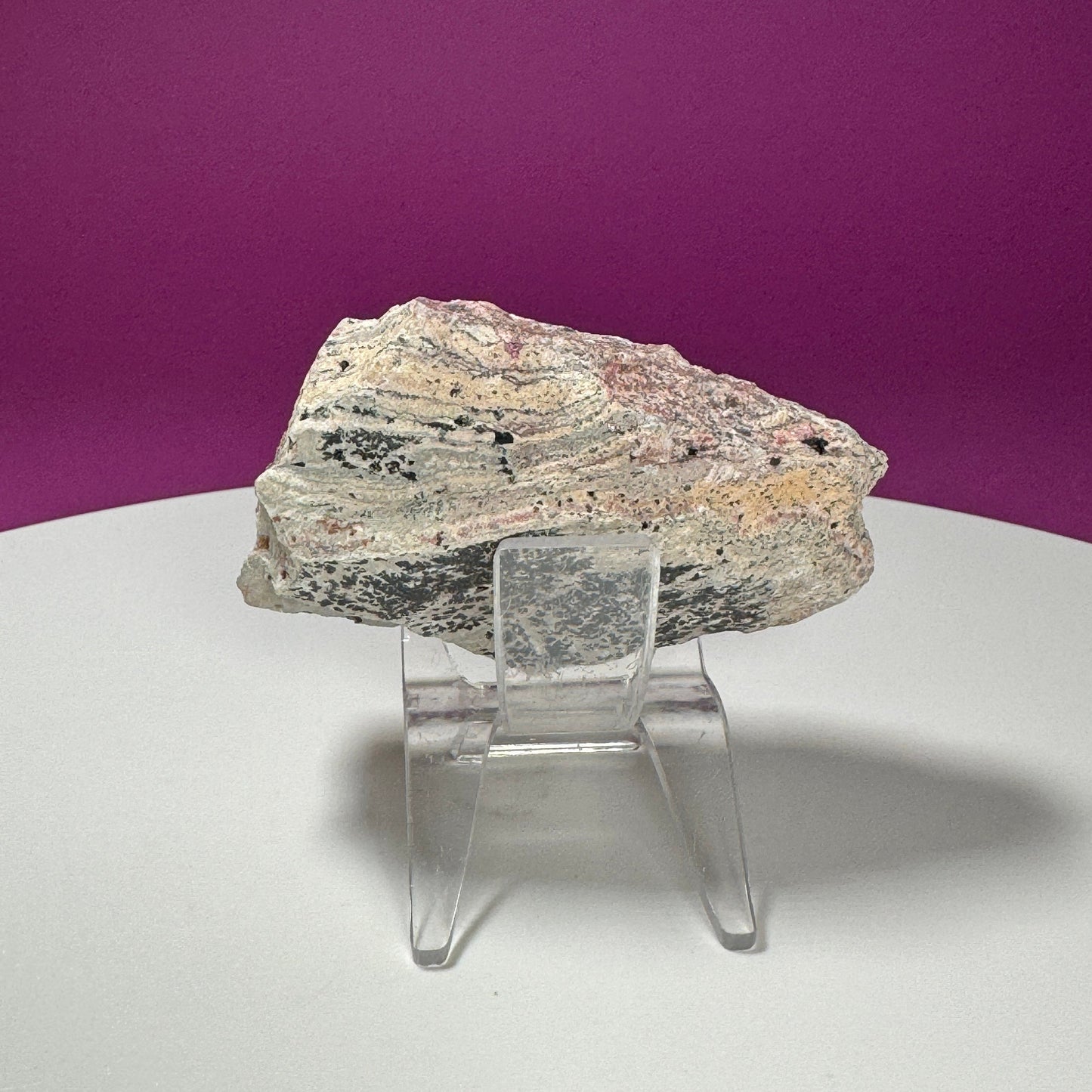 Cobalt Calcite with Malachite Specimen (Includes Acrylic Stand)