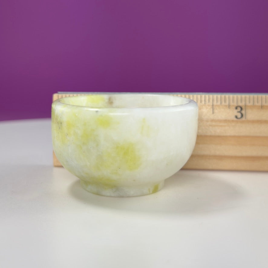 Mini Xiuyan Jade Offering Bowl | Hand Carved Jade Altar Bowl