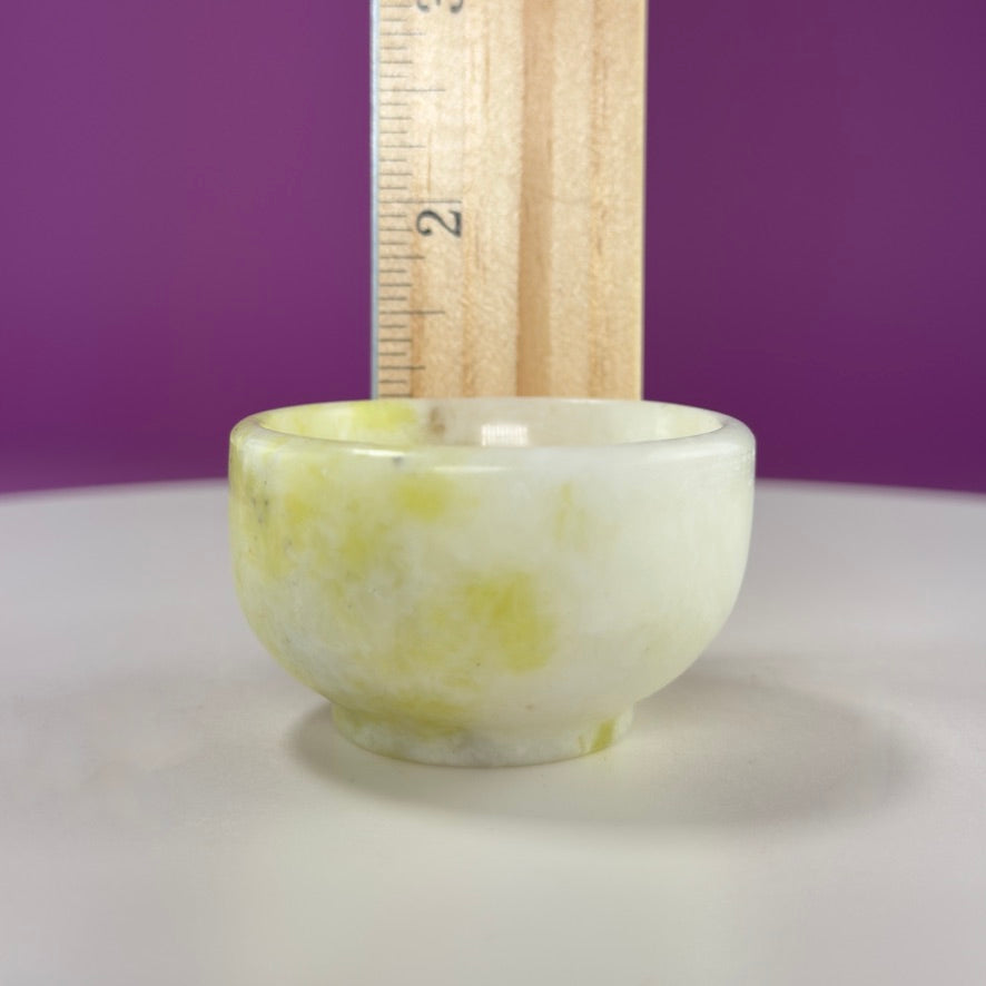 Mini Xiuyan Jade Offering Bowl | Hand Carved Jade Altar Bowl