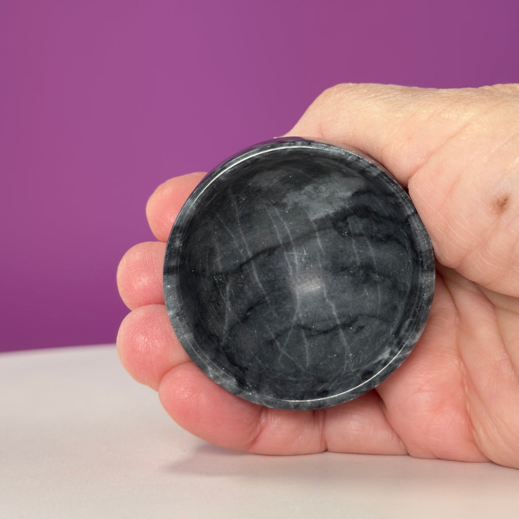 Black Zebra Stone Mini Offering Bowl for Crystals & Jewelry