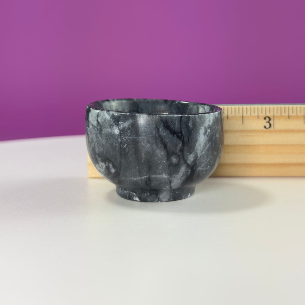 Black Zebra Stone Mini Offering Bowl for Crystals & Jewelry