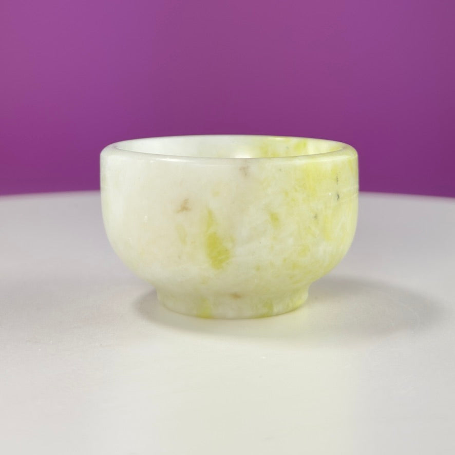 Mini Xiuyan Jade Offering Bowl | Hand Carved Jade Altar Bowl