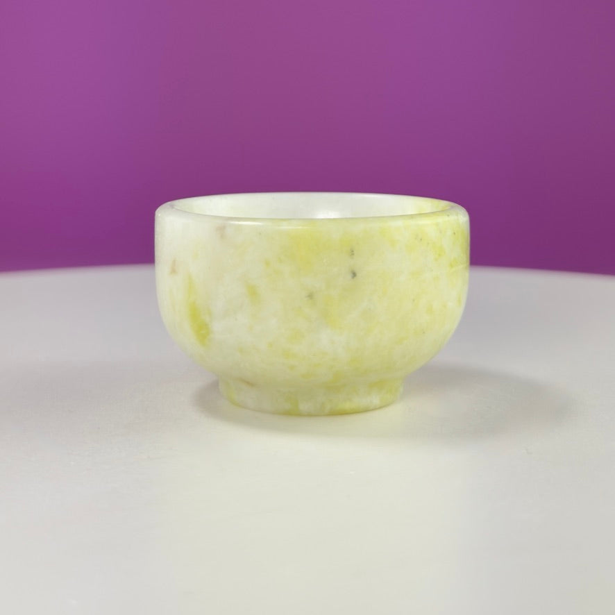 Mini Xiuyan Jade Offering Bowl | Hand Carved Jade Altar Bowl