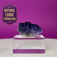Purple Cubic Fluorite Specimen – Zhejiang China with Display