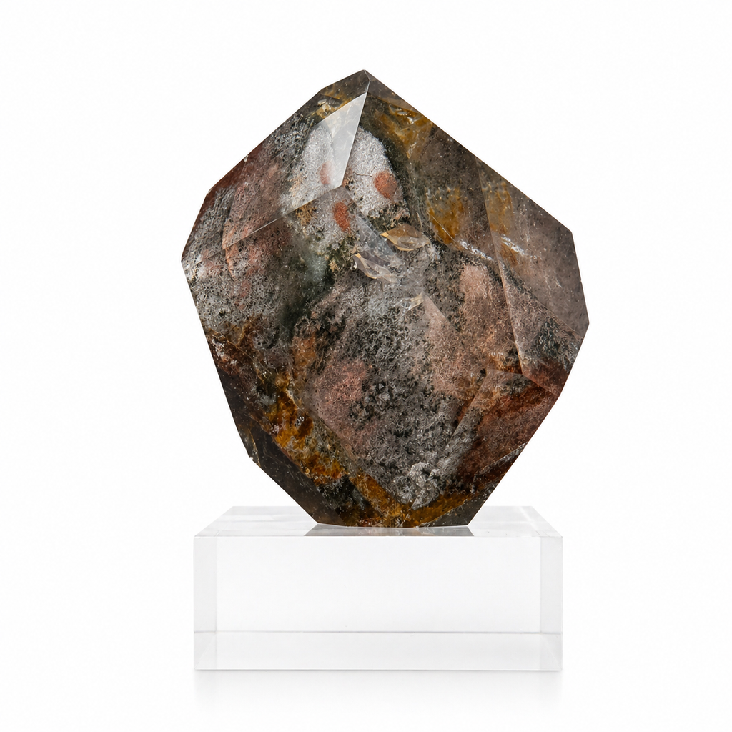 Garden Quartz Free Form 151g with Acrylic Base Scenic Inclusion Crystal