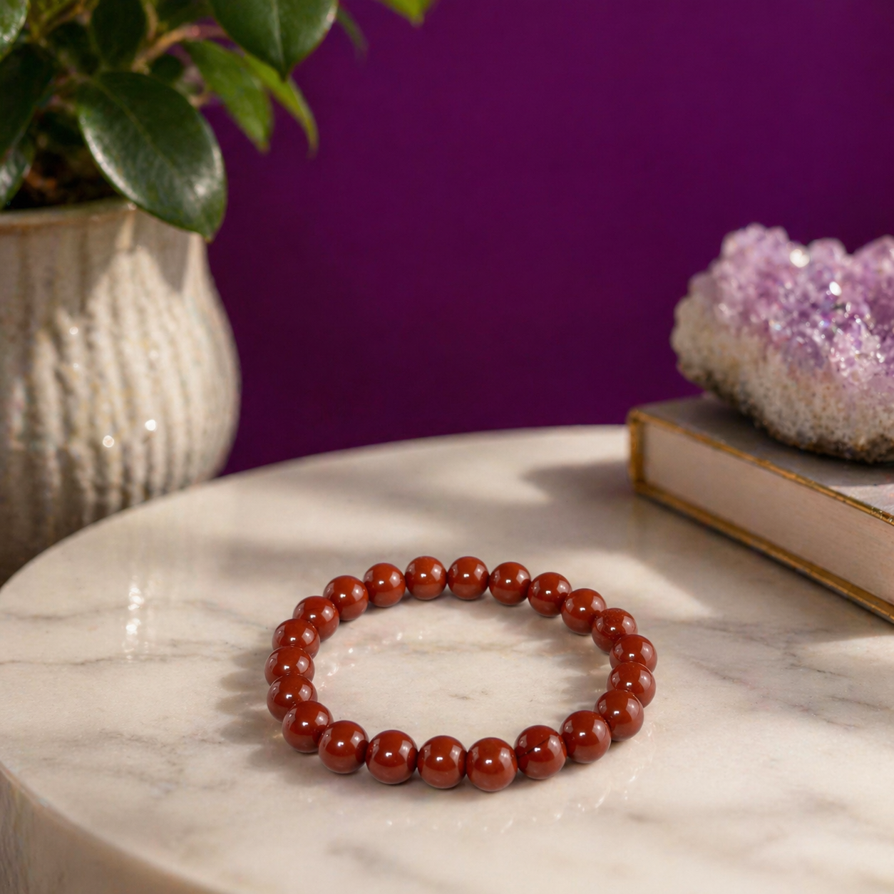 Red Jasper Beaded Bracelet 8mm – Grounding Strength & Stability